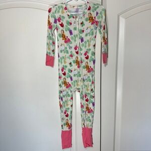 Posh Peanut Disney Beauty and the Beast Pajamas Kids 2T White Bamboo Convertible